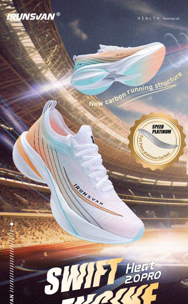 IRUNSVAN Rehuo 2.0PRO Full Length T800 Carbon Plate Running Shoes  Marathon  Professional Training, Men's  24098