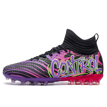 Men Women Football Boots Outdoor Soccer Cleats Non-slip Football Field Boots Ultralight Futsal Sneakers TF/FG Spiked Soccer Shoe