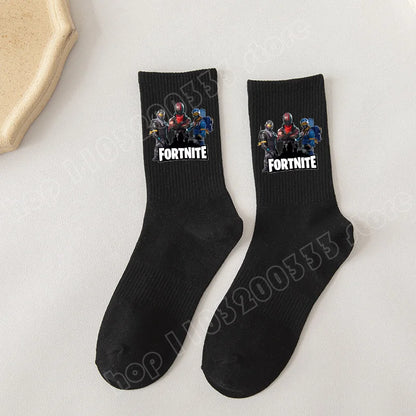 Fortnite Socks Cartoon Game Character Long Sock for Kids tudents in Spring and Autumn Solid Color Cotton Socks Birthday Gifts