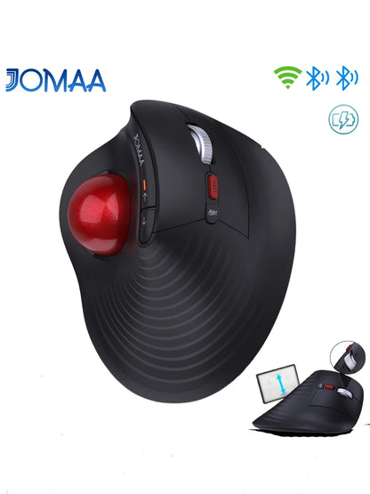 JOMAA Speed Roller Trackball Mouse Wireless Thumb-Control Mouse Slient Click Rechargeable Ergonomic Trackball Mouse
