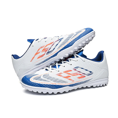 Chaussures de football TF pour hommes, tige en PU flexible, semelle en caoutchouc résistante à l'usure, crampons de football unisexes pour jouer sur terrain synthétique en extérieur