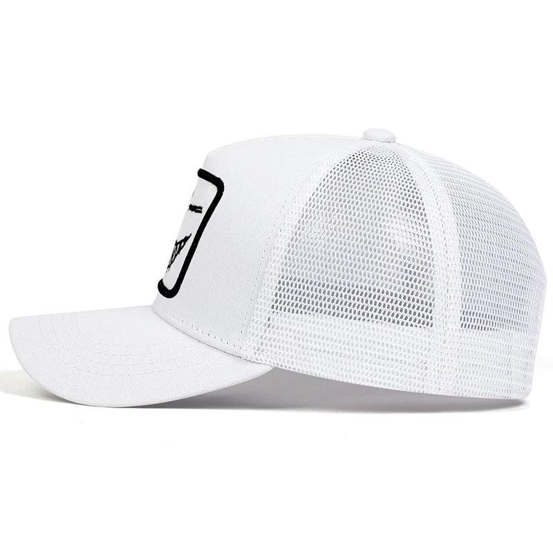 Casquettes de baseball unisexes X à broderie « visage souriant avec dents » – Casquettes de protection solaire pour le printemps et l'été, à porter en extérieur, ajustables, style « trucker » décontracté