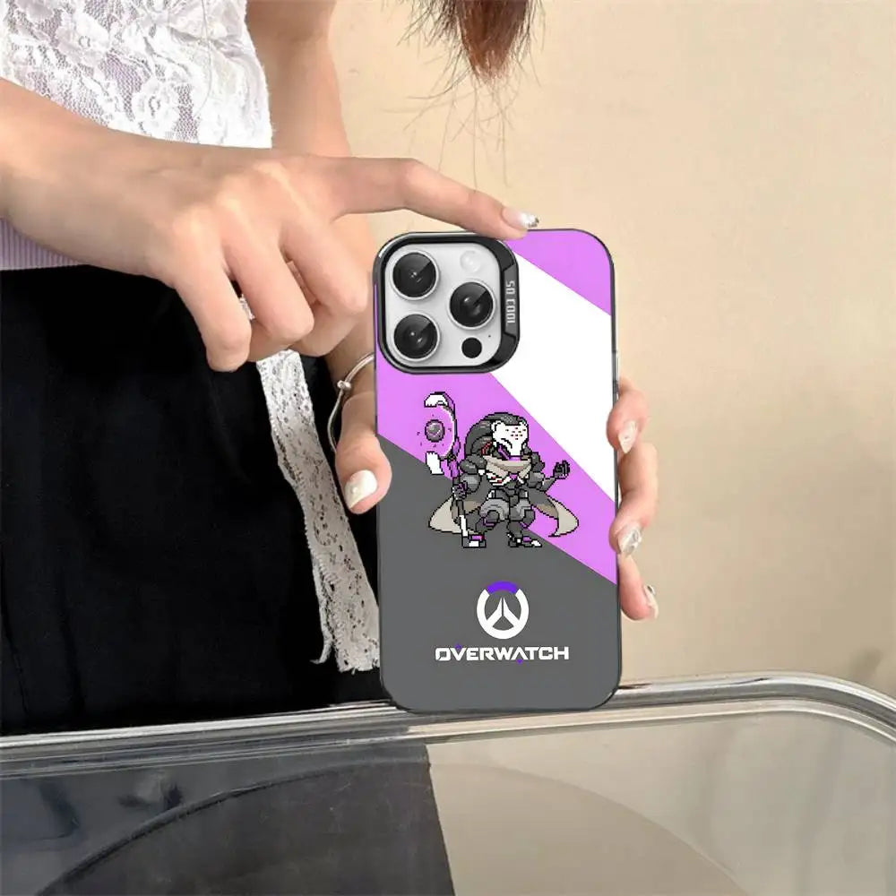 Game O-Overwatch Pixel Style Phone Case For iPhone 17 16 15 14 13 12 11 Pro MAX Matte Shockproof Back Anti-Fall Matte Cover