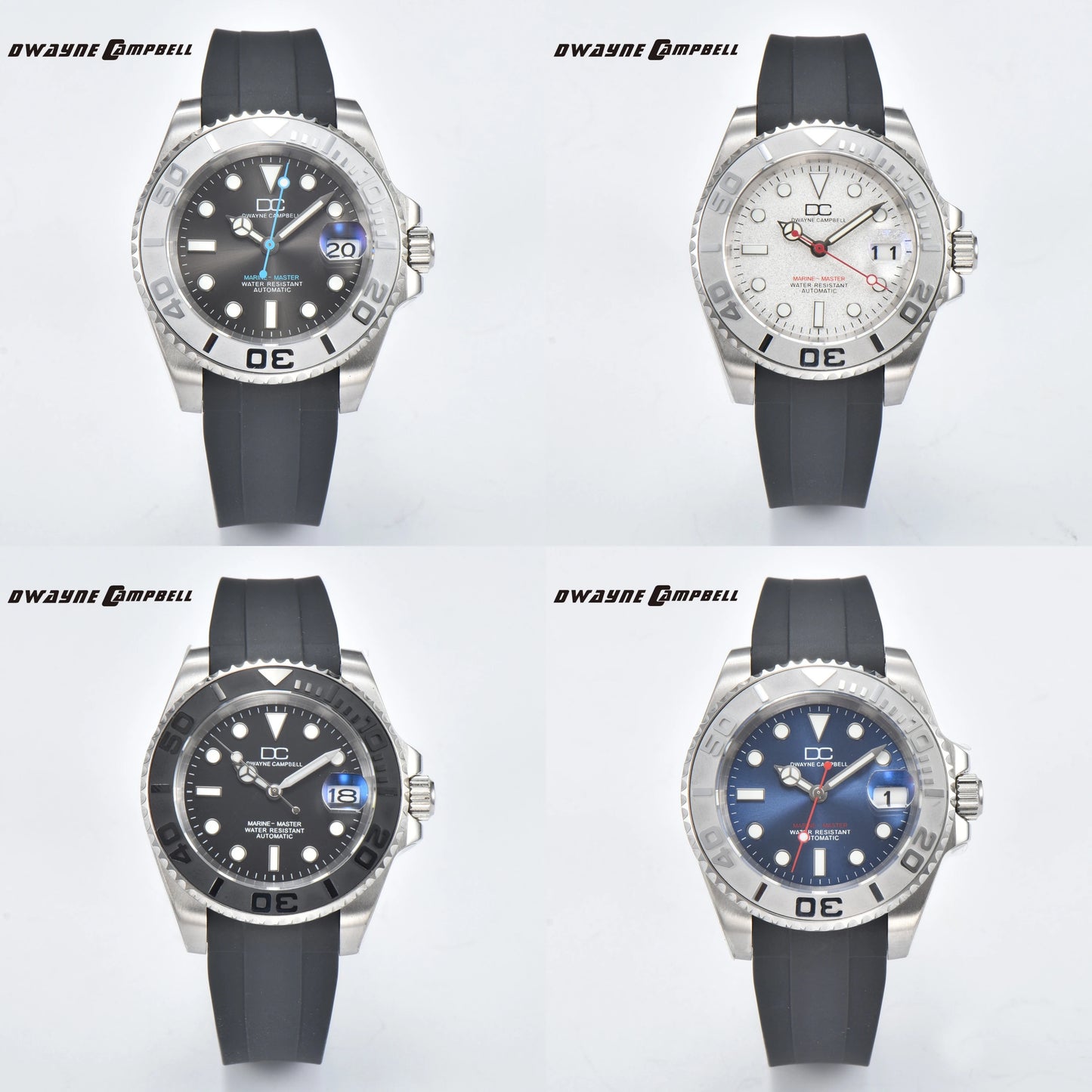 DWAYNE CAMPBELL NH35 Men's Mechanical Watch Waterproof Rubber Band Luminous Sapphire Glass Sport Watch
