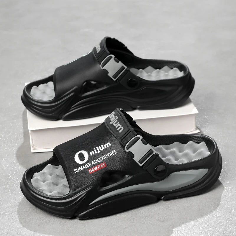 Pantoufles de Massage d'été pour hommes, sandales d'extérieur, plage, diapositives d'intérieur confortables, sabots d'eau, chaussures décontractées, pantoufles de maison pour hommes et femmes