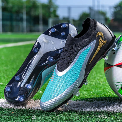 New Men Football Boots Match Adult Outdoor Sport Training Cleats Soccer Shoes Boys Long Spikes Breathable Non Slip Comfortable