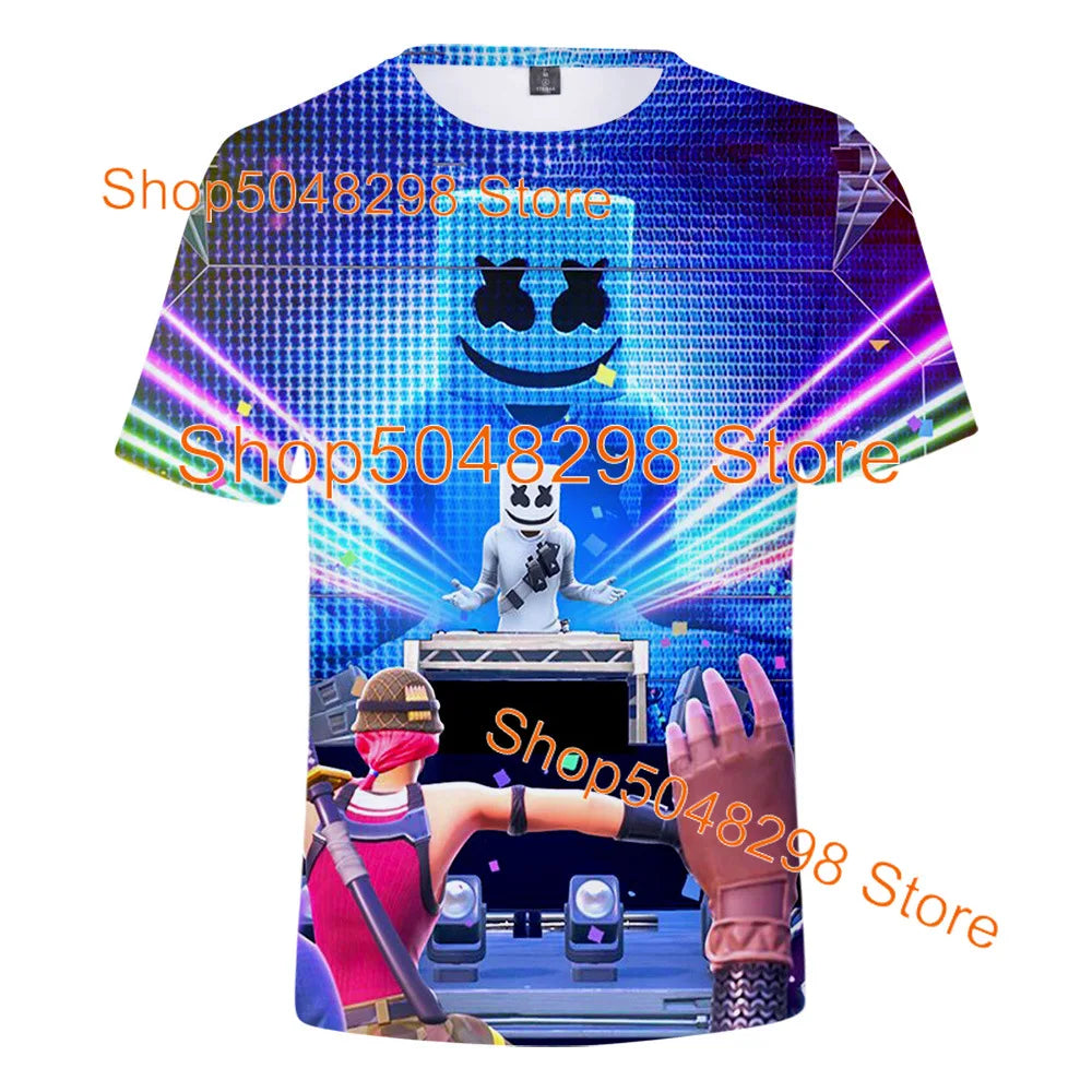 Bushranger Fortnite T-Shirt für Kinder, 3D-Print Banana Peely T-Shirt für Herren und Damen, Tee im Battle-Royale-Game-Design, Sommer-Top, Geburtstagsgeschenke
