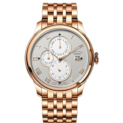 Luxury Brand BORMAN Automatic Mechanical Men's Watches Sapphire 50M Waterproof Multi-function Dial Retro Leather Clocks BM18011