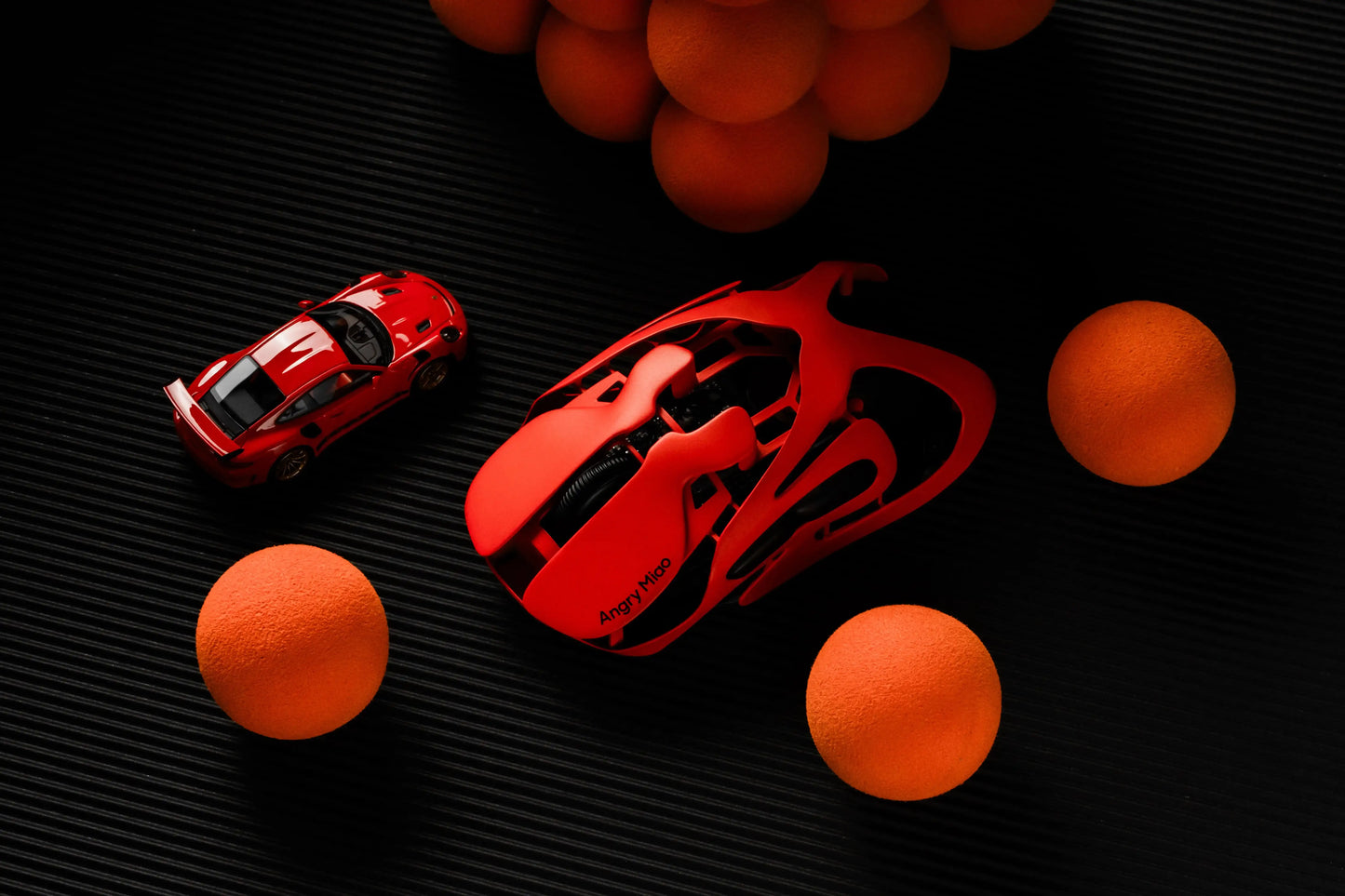 Angry Miao Infinity Gaming Wireless Mouse Hot-Swappable Metal Ultralight Hollow PAW3950 Dual 8K Wired Tri-Mode Orange
