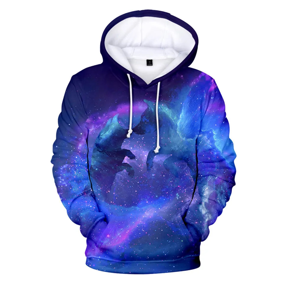 Cool Space Galaxy Wolf Hoodie Hoodies Men Bright Wolf Fashion Handsome Wolf Hoodies Spring Autumn Pullovers Sweatshirts Sweat