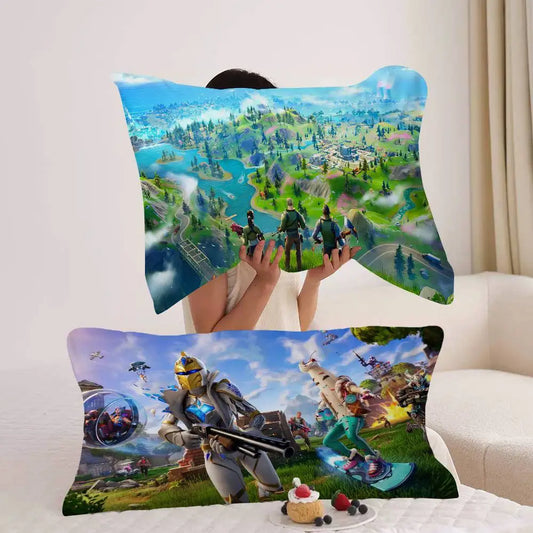 Cartoon Game F-FortniteS Made of Quick-drying polyester non-slip High-grade Pillow Towel Non-Slip Pillowcase Secured.