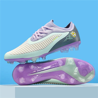 Nuevas zapatillas de fútbol para hombre, botas antideslizantes para adulto, deporte al aire libre para niño, tacos largos de entrenamiento, transpirables y cómodas para partido