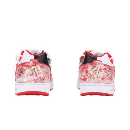 Персонализирани маратонки Nike EBERNON „Fiery Red Snake“ със златно фолио, изработени в ретро стил, с ефект на износване, издръжливи на износване, ниски, унисекс