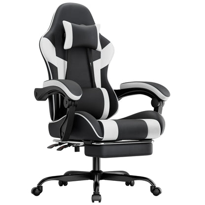 Ergonomic Computer Gaming Chair with Waist Support, Breathable PU Leather Office Chair, Seat Height and Backrest Adjustable