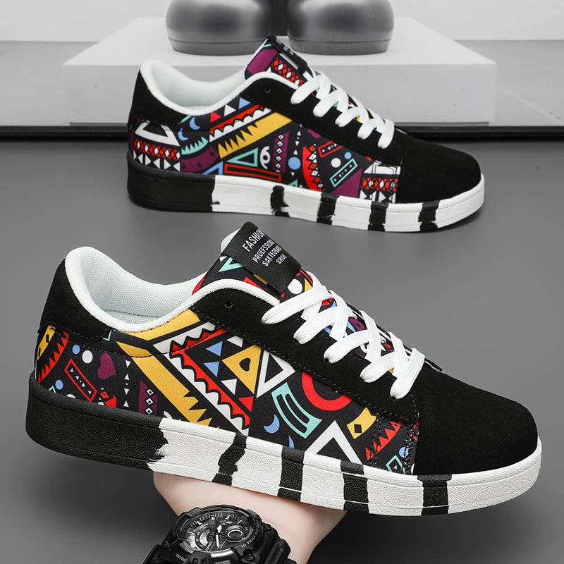 YRZL Skateboard Shoes Men Canvas Sneakers Casual Breathable Walking Shoes Lightweight Flat Shoes for Men Street Trend Sport Shoe