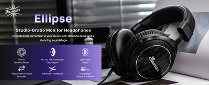 Linsoul Kiwi Ears Ellipse Studio-Grade Dynamic Driver Headphones with Comfortable Design and Dtachable Cable Design