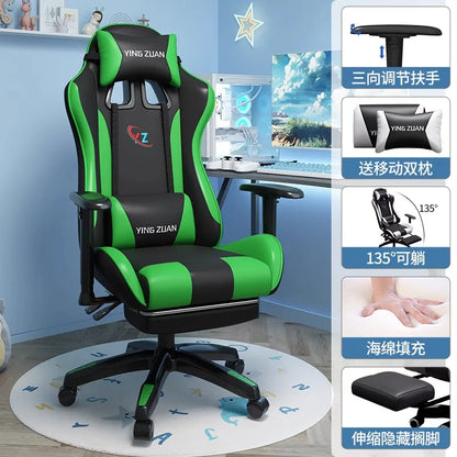 Gamingstol Datorstol Bekväm fällbar stol för gaming och LIVE Studenthem Hemmasittande ergonomi