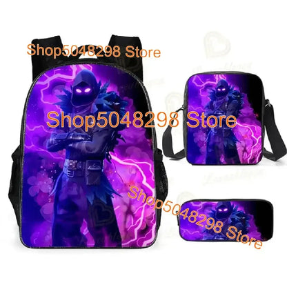 Astuccio grande in canvas kawaii per penne e matite, per ragazzi e ragazze, stampa Fortnite, articoli scolastici, cancelleria, regalo di compleanno per adolescenti