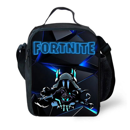 F-FortniteS isolierte Kindertasche mit großem Fassungsvermögen für Jungen, angesagtes Spiel, Mädchen, Schüler, Outdoor-Picknick, wiederverwendbare Thermo-Kühltasche für das Mittagessen