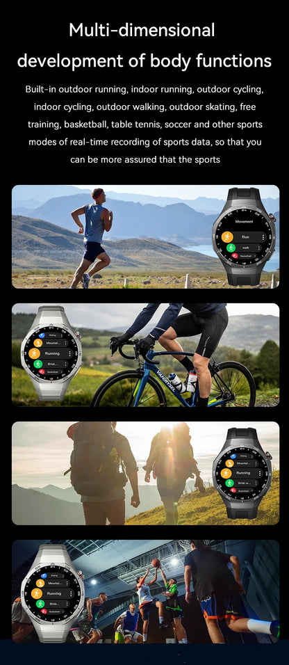 LAXASFIT 2026 New Smart Watch Men's 1.52 HD Screen Bluetooth Talk Heart Rate Monitor Men Women NFC Outdoor Sports Smart Watch