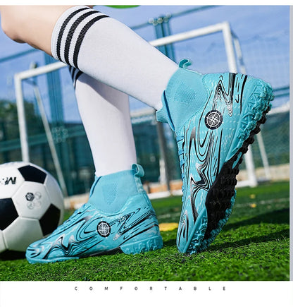 Chuteiras de Futebol Profissionais para Homem, com Pitons, Antiderrapantes, Respiráveis e Confortáveis, para Treino e Jogo, para Rapazes, Relva Natural e Sintética