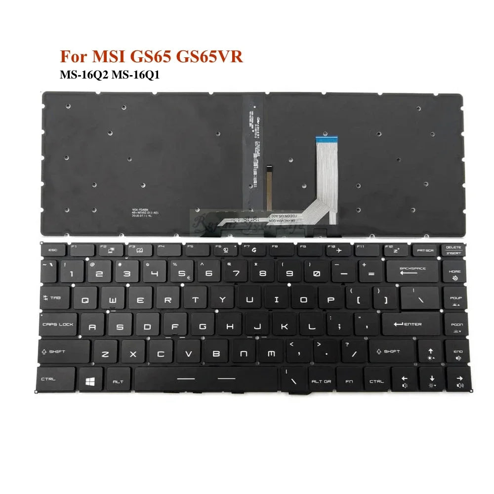 US/UI Backlit Keyboard For MSI GF63 8RC 8RD MS-16R1 MS-16R4 GF65 Thin 9SD 9SE 10SD 10SE MS-16W1 Laptop Replacement Keyboards