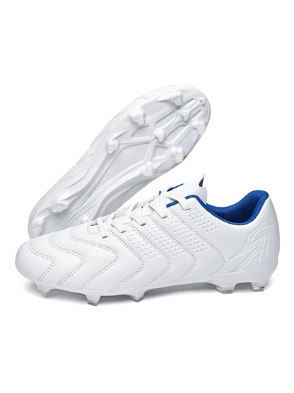 Chaussures de football AG/FG spécifiques à l'entraînement, tige en PU respirante, semelle en TPU résistante à l'abrasion, motif de crampons optimisé pour une agilité accrue