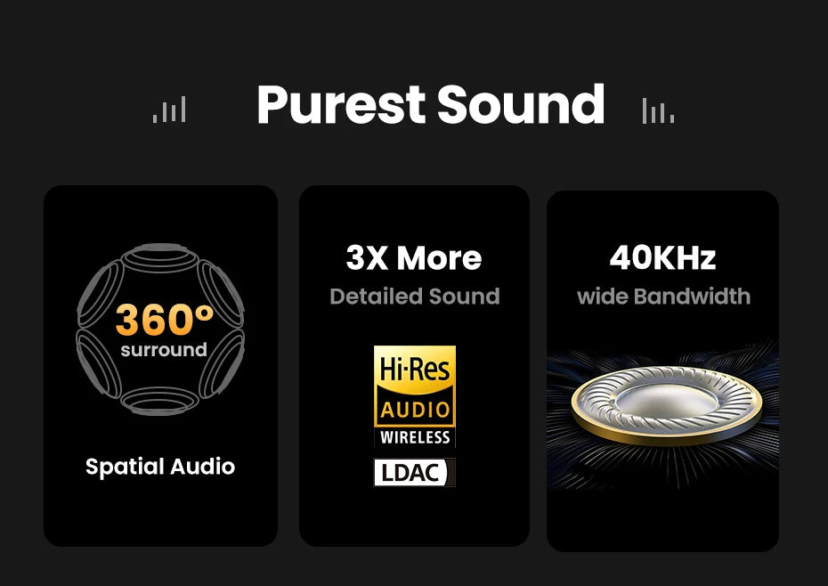 UGREEN ANC Semi-open TWS Adaptive Active Noise Cancelling Earbuds LDAC Hi-Res Audio Wireless Bluetooth Earphones Headphones