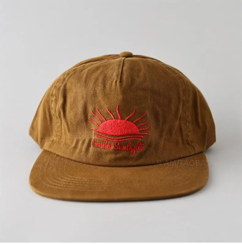 Cappellino da baseball con visiera piatta, carino, per donne, uomini e adolescenti, con ricamo "Sunrise", cappellini estivi e cappelli da sole