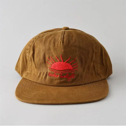 Cappellino da baseball con visiera piatta, carino, per donne, uomini e adolescenti, con ricamo "Sunrise", cappellini estivi e cappelli da sole