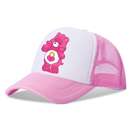 Anime Care Bears baseballová čepice pro dívky a ženy, nová outdoorová sportovní sluneční čepice, letní prodyšná síťovaná sluneční čepice, dětská i dospělá pokrývka hlavy, dárek