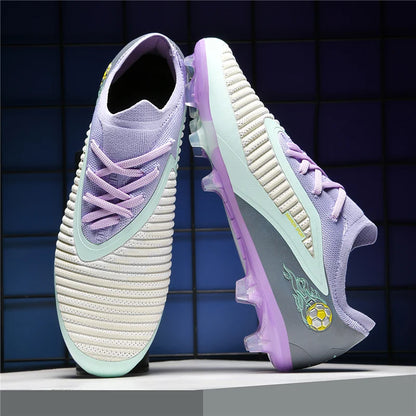 Nuevas zapatillas de fútbol para hombre, botas antideslizantes para adulto, deporte al aire libre para niño, tacos largos de entrenamiento, transpirables y cómodas para partido