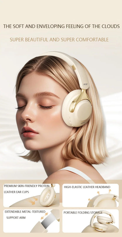 Acer ANC Wireless Bluetooth Headphones 360° Surround Sound Headsets Gamer Sports Earphones Noise Reduction with HD Mic OHR524