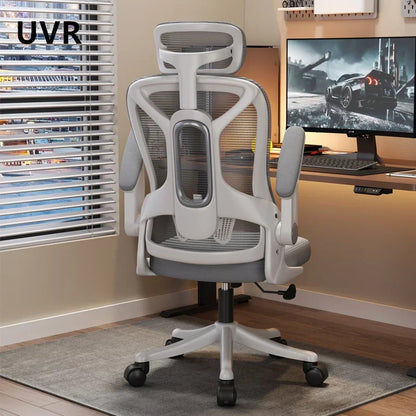 Chaise de bureau UVR réglable, pivotante, en maille, pour ordinateur, design ergonomique, inclinable, pour la maison, pour le chef, pour le jeu