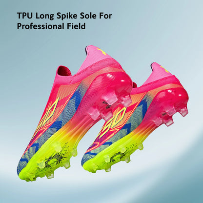 AG/FG Soccer Cleats for Men Women Kids Youth PU Fabric Upper TPU Sole Non-Slip Wear-Resistant for Natural Grass Sports Pitch Tra