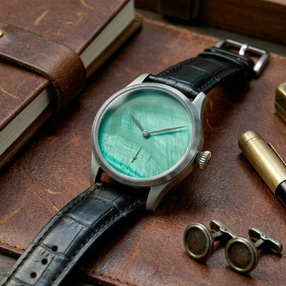 CORGEUT 42mm Custom Logo Watch Men ST3621 Hand Wind Mechanical Green MOP Dial Sapphire Glass Luxury Personalized Wristwatch