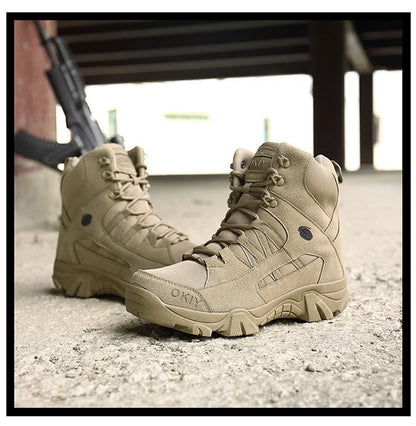 Men Tactical Boots Desert Waterproof Work Safety Shoes Hiking Shoes Ankle Men Outdoor Boots