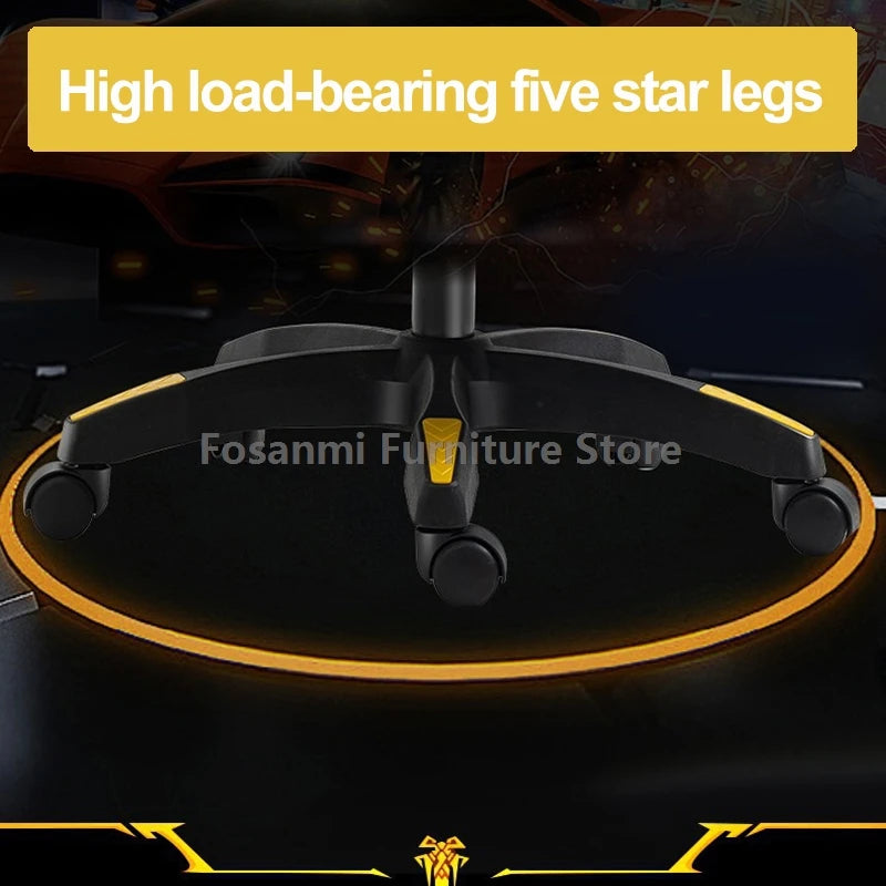 Fosanmi Gaming Chair with Footrest & Headrest, Ergonomic Leather Racing Chair, Swivel Computer Gaming Chair with Adjustable Armrests for Office