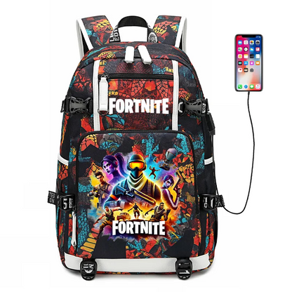 Fortnite Game Print Student Backpack Boys Girls Large Capacity School Bag Waterproof Lightweight Durable Bookbag Birthday Gift
