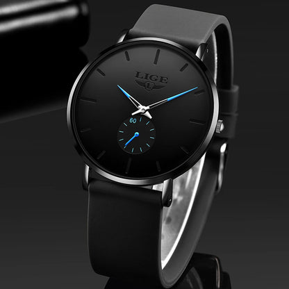 LIGE men’s watch – Sporty and trendy style, luxury brand, water-resistant, sleek and ultra-thin design, men’s quartz watch