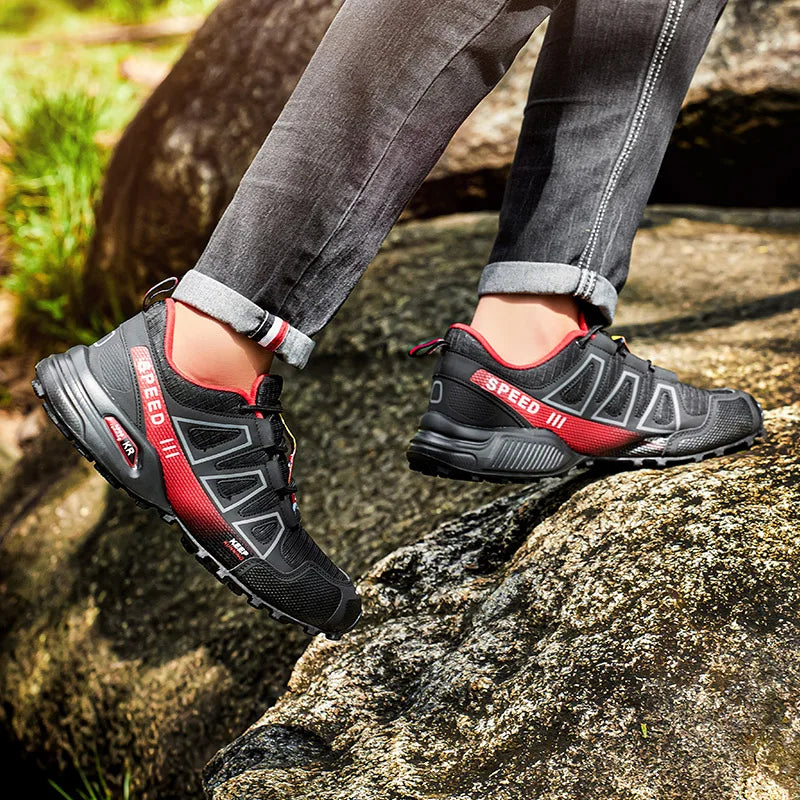 Zapatillas de senderismo impermeables para hombre, calzado deportivo outdoor con cordones, zapatillas casuales de ciclismo para mujer, calzado táctico de entrenamiento antideslizante para campo