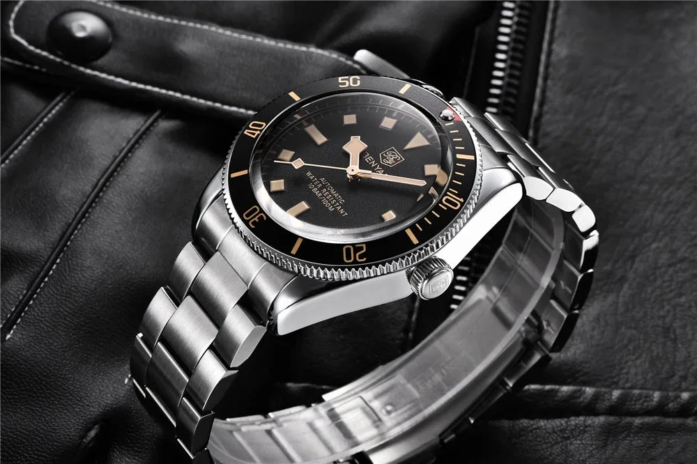 2026 New Mens Watches BENYAR Retro Red Mechanical Automatic luxury watch for men Waterproof Luminous Stainless steel wristwatch