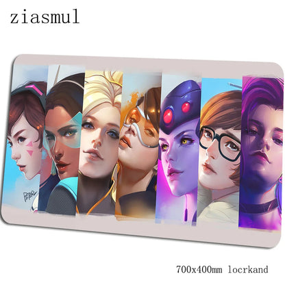 „Overwatch“ pelės kilimėlis – įspūdingas kompiuterio kilimėlis 70x40cm, didelis XL gaming pelės kilimėlis klaviatūrai, žaidimams, PC gamer stalui