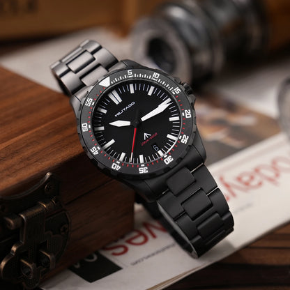 Militado ML16 39mm Quartz Dive Watch Sapphire Crystal 200M Water Resistant Ceramic Bezel BGW9 Lume Screw Down Crown