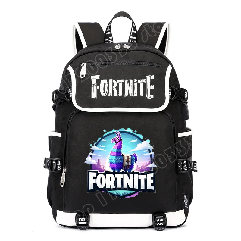 Fortnites Large Capacity Backpack Casual Shoulder Bag with USB Port Unisex Anime Students Schoolbag New Stylish Stationery Gift