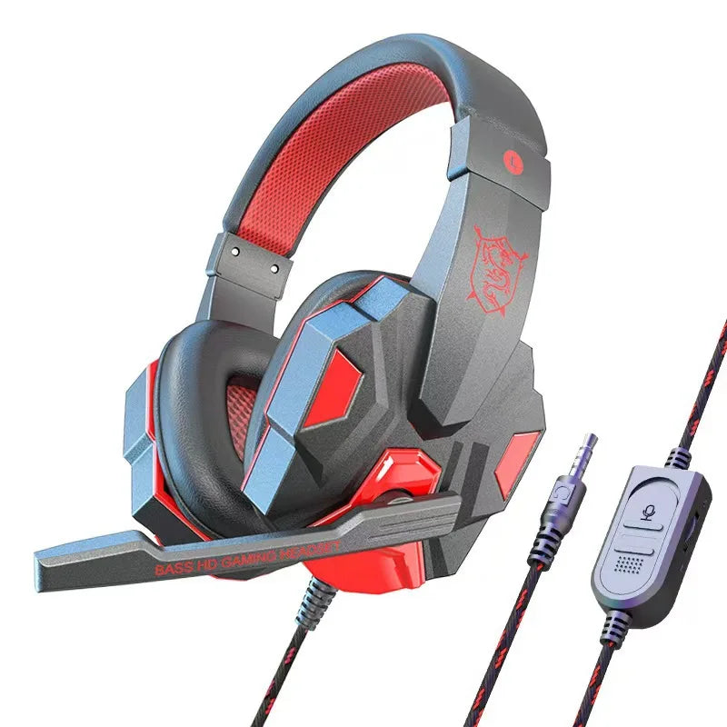 HOMEFISH SY830MV RGB Gaming Headset with Microphone Over-Ear Wired Headphones Drivers Lightweight for PC PS5 Xbox Switch