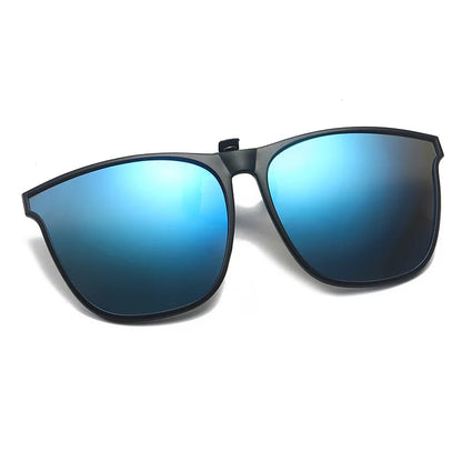 Polarized Clip On Sunglasses Men Women Car Driver Goggles Night Vision Eyewear Anti Glare Vintage Square Sun Glasses