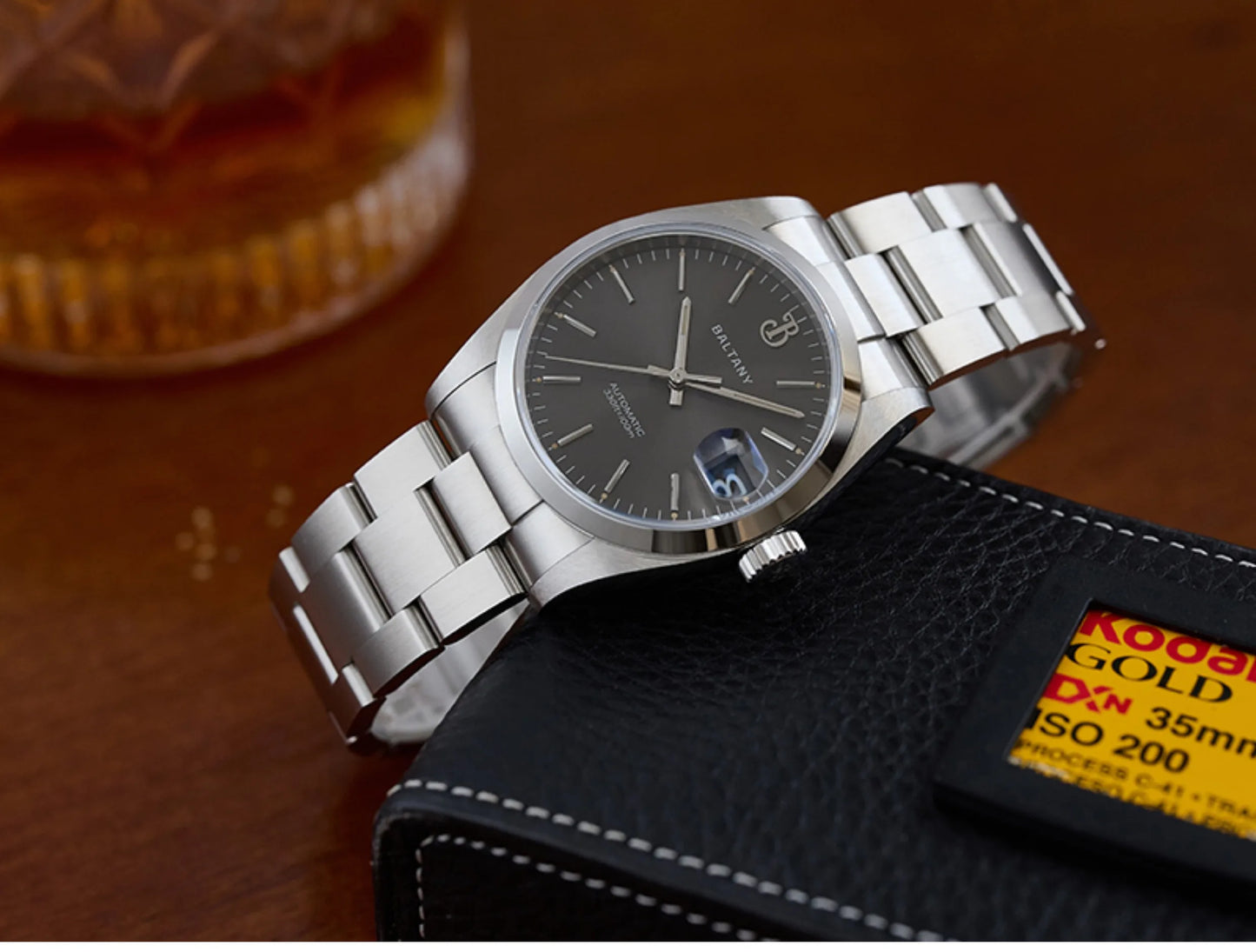 Baltany Men Automatic Watch 36MM Mechaical Wristwatch Bubble Sapphire 10ATM Waterproof C3 Luminous NH35