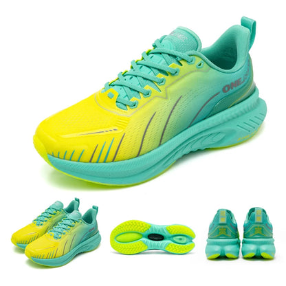Zapatillas de running ONEMIX White Road para hombre con amortiguación de aire, deportivas de exterior, zapatillas de entrenamiento masculinas de verano para jogging, calzado para mujer