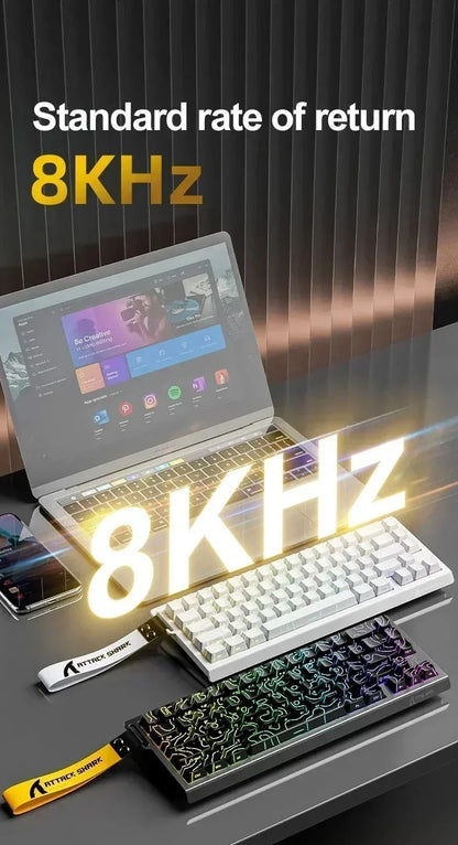 Attack Shark X68 HE Gaming Keyboard - Magnetic Mechanical, 0.01ms Rapid Trigger, 8000Hz Polling, Wired, 128K Ultra-Long Life